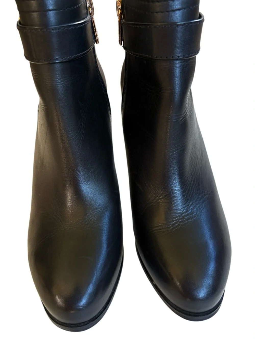 EUC Tory Burch Leather Bristol Heeled Ankle Boots Black Size 7.5